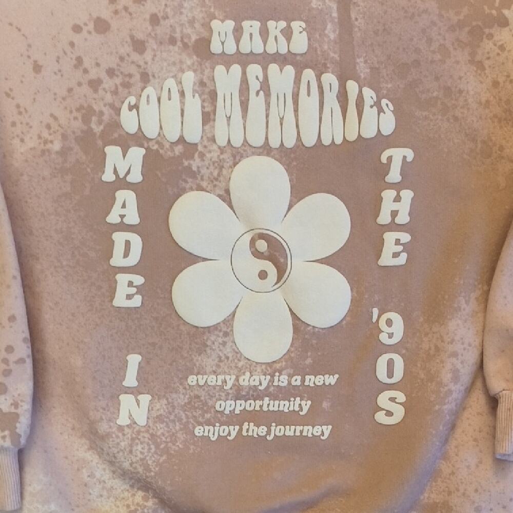 Zara, Make Cool Memories Tie-Dye Hoodie, Muted Pink, Girls Size 10 EUC - Picture 9 of 12